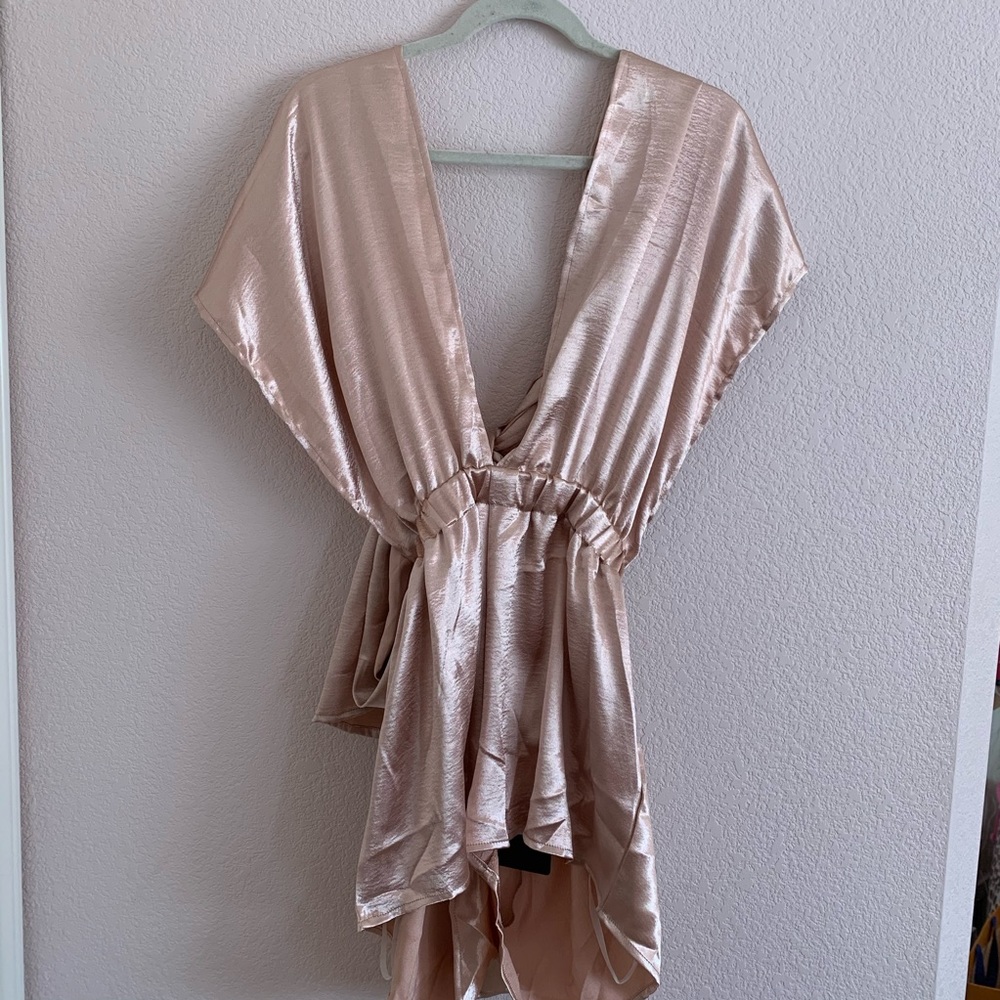 NWT |  LF Rose Gold Wrap Romper - Picture 2 of 3